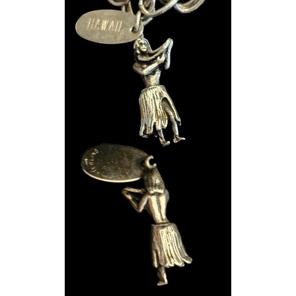 Vintage MONET 7" Sterling Silver 925 Charm Bracelet With 13 Charms Travel THEMED - Picture 16 of 16